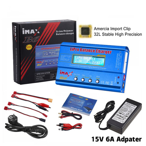 HTRC iMAX B6 80W cargador de batería Lipo NiMh Li-Ion Ni-Cd Digital RC IMAX B6 Lipro balanaza cargador de + 12V 5A adaptador ► Foto 1/6