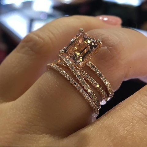 Anillo Vintage de cristal con diamantes de imitación para mujer, accesorios geométricos, sortija para dedo para niña, boda, regalo de joyería ► Foto 1/2