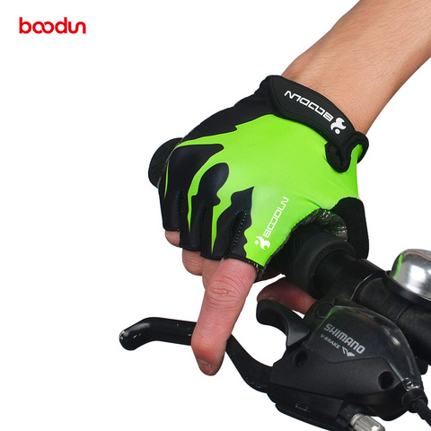 BOODUN-guantes para bicicleta resistentes a golpes, medio dedo, ciclismo de montaña al aire libre, ciclismo de carretera, manoplas deportivas para niños y mujeres ► Foto 1/6