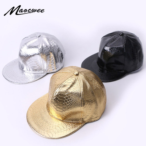 Primavera otoño moda gorra de béisbol para hombres y mujeres de verano de Color sólido gorra de sol Unisex de plata dorada gorras de béisbol sombreros de estilo hip hop ► Foto 1/6