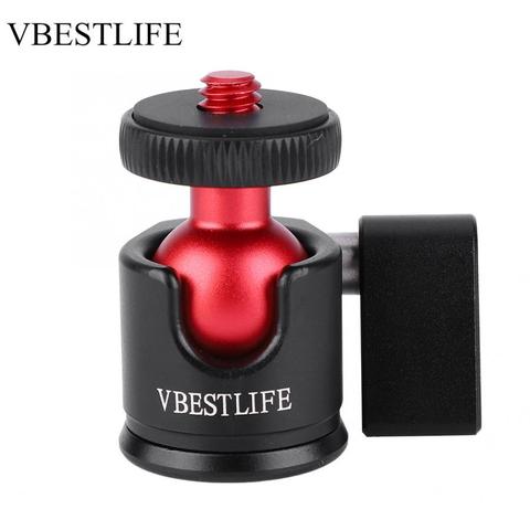 VBESTLIFE-Cabezal de bola de Metal giratorio de 360 grados, Mini cabezal de bola de 1/4 