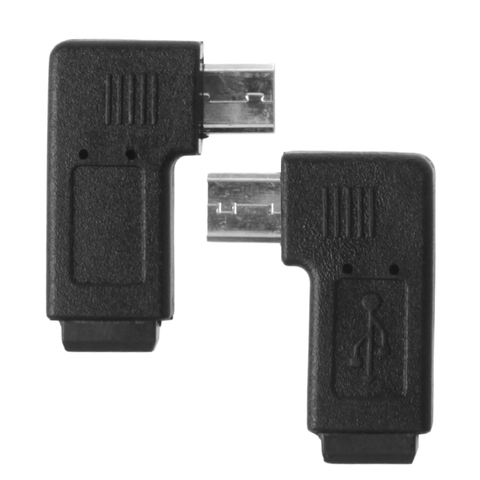 Adaptador de sincronización de datos, Mini USB de 90 grados con ángulo izquierdo y derecho, 5 pines conector hembra a Micro USB macho ► Foto 1/6