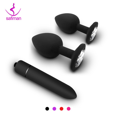 Tapón Anal portátil para principiantes, vibrador Bullet Butt Plugs para mujeres, hombres, consoladores de silicona suave, juguetes de tienda sexual para parejas, adultos, Anal ► Foto 1/6