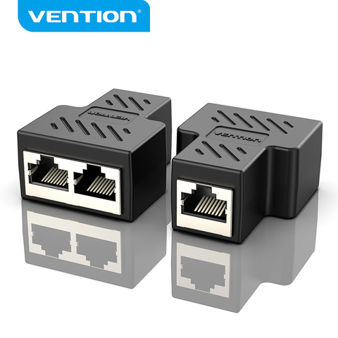 Divisor Vention RJ45, 1 a 2, divisor RJ45, adaptador de red hembra, extensor de red, Conector de extensión para portátil, Cable Ethernet ► Foto 1/6