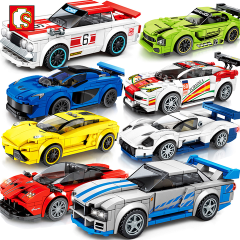 Super Racers velocidad campeones Compatible Legoing City Racing coche transformación Robot vehículos bloques de construcción juguetes para niños amigos ► Foto 1/6