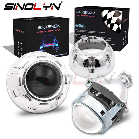 Sinolyn-faros delanteros de Metal para proyector, bombillas LED H1 HID para retroadaptación de faros de coche H4/H7, Bi Xenon, 3,0 ► Foto 1/6