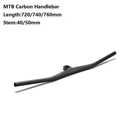 Manillar de fibra de carbono integrado para bicicleta de carreras, T800, BMX, UD, mango mate, 31,8x720/740/760mm ► Foto 1/6
