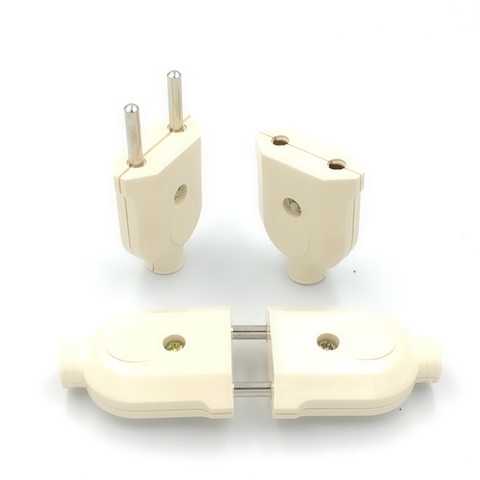 Enchufe europeo de 2 pines, conector electrónico macho hembra, cable de extensión, cable de extensión, conector de clavija, adaptador desmontable rebobinable ► Foto 1/3