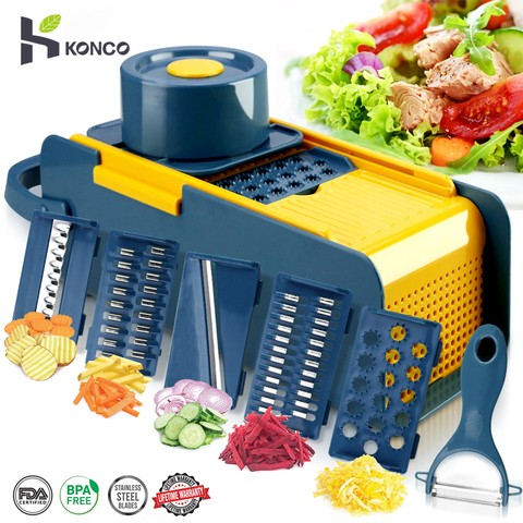 Picadores de verdura vegetal helicóptero comida cortador cebolla cortador Dicer... rebanador para vegetarianos Manual rebanadora de mandolinas para papa ► Foto 1/6