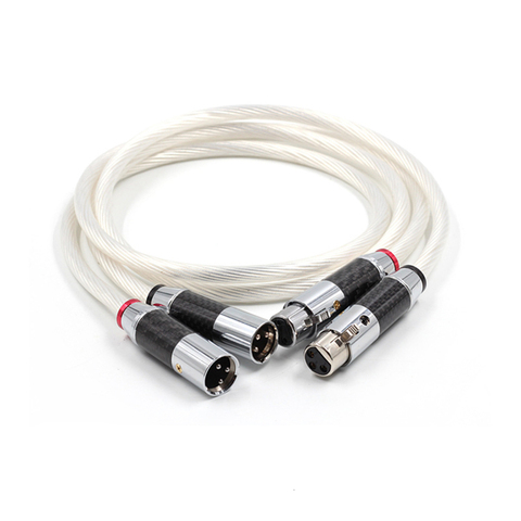 Cable XLR Hifi 7N OCC, Conector de Audio Chapado en plata con enchufe XLR de fibra de carbono de alta calidad, 1 par ► Foto 1/2