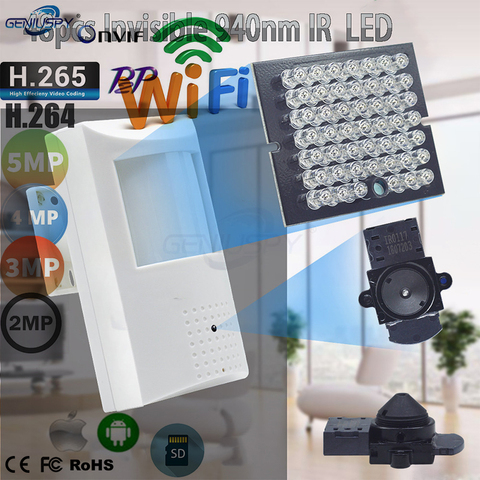 Cámara IP inalámbrica Onvif para interiores, dispositivo con ranura para TF, WIFI, 5MP, 3MP, 1080P, SONY IMX335 PIR, Invisible, 940nm, IR, LED, micrófono incorporado, Camhi ► Foto 1/6