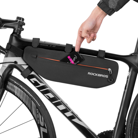 ROCKBROS-bolsas para bicicleta de montaña, bolsa de marco tubular superior de gran capacidad, impermeables, de Carretera Ciclismo, accesorios para bicicleta ► Foto 1/6