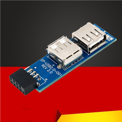 Placa base interna USB HUB de 9 pines para PC, conector USB 2,0 de 9 pines A 2 puertos, convertidor divisor hembra, tarjeta extensora de placa PCB ► Foto 1/6