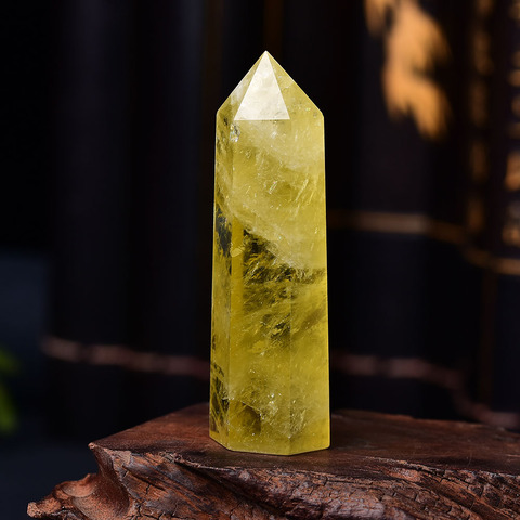 Cristal Natural de citrino Point curativo, Obelisco, varita de cuarzo amarillo, hermoso adorno para decoración del hogar, pirámide de piedra de Reiki, 1 ud. ► Foto 1/6