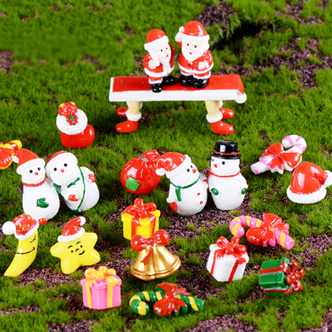 5 unids/set de jardín de hadas de dibujos animados adornos artesanales de resina de regalo de Navidad de Santa de copo de nieve muñeco de nieve miniatura estatuilla Accesorios ► Foto 1/6