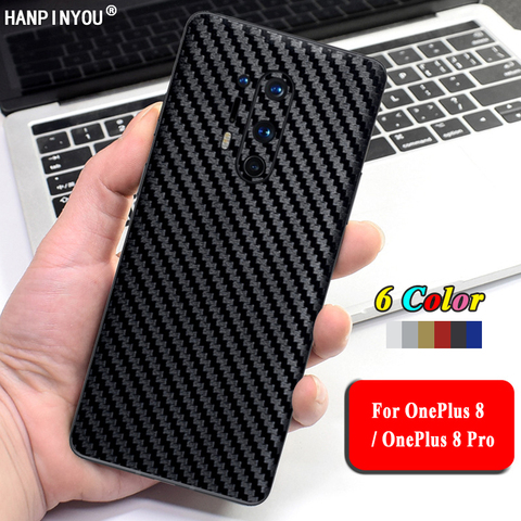 Película protectora de fibra de carbono 3D para OnePlus 8T 8 7T Pro 5G 6T 6, calcomanía de tapa trasera de moda para la piel, pegatina protectora ► Foto 1/6