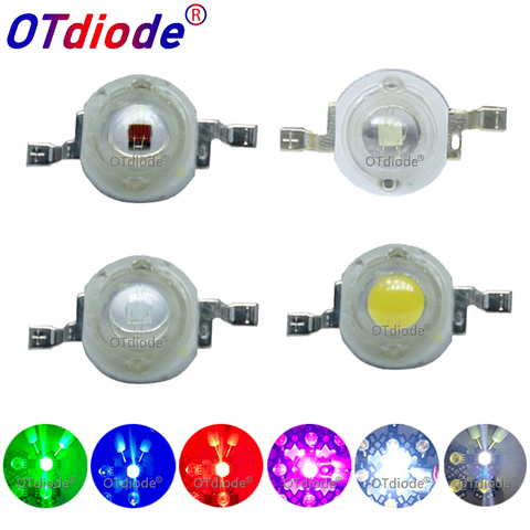 Diodo LED de alta potencia de 1W y 3W 10 Uds., Chip de LEDs SMD, blanco cálido, rojo, verde, azul, amarillo, para foco de luz descendente ► Foto 1/6