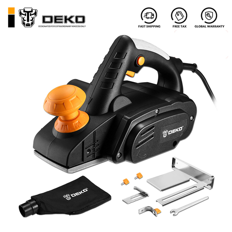 DEKO 220V 900W cepillo eléctrico plano velocidad Variable herramienta portátil de corte de madera con accesorios ► Foto 1/6