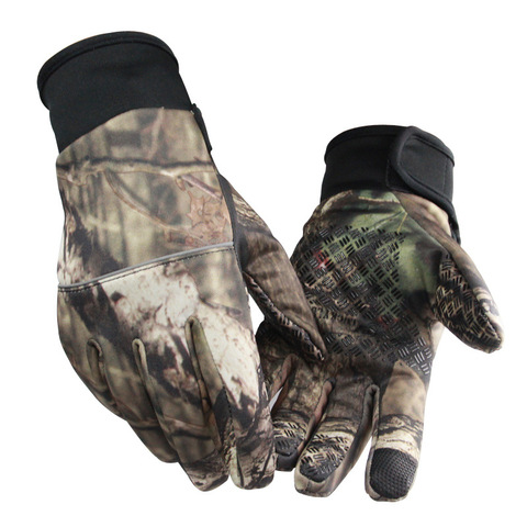 Guantes de pesca de camuflaje antideslizantes, 2 dedos, para acampar al aire libre, ciclismo, medio dedo, deporte, camuflaje ► Foto 1/5