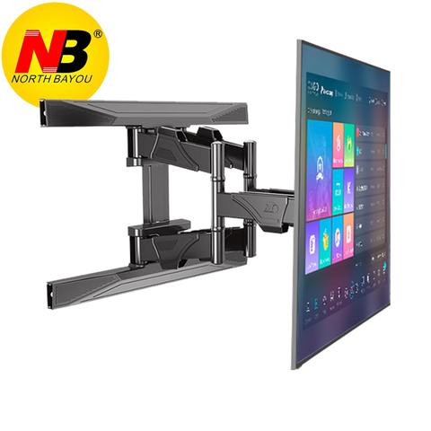 Nuevo NB P6 movimiento completo 45-75 pulgadas Pared de TV plana montaje Panel LED pantalla LCD soporte de montaje soporte MAX VESA 600x400mm Carga 45.5kgs ► Foto 1/6