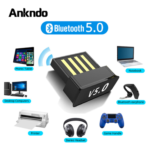 Adaptadores USB Bluetooth BT 5,0, adaptador inalámbrico USB para ordenador, receptor de Audio, transmisor, auriculares para portátil, Mini emisor BLE ► Foto 1/6