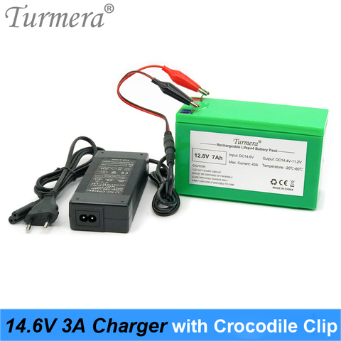 14,6 V 5A Lifepo4 cargador de batería 4serie 12,8 V 14,4 V 7Ah 10Ah 20Ah 100Ah Lifepo4 cargador inteligente de la batería + pinza de cocodrilo Turmera ► Foto 1/6