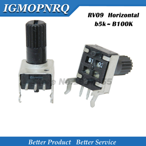 10 uds. De eje horizontal RV09 10K 100K 12,5mm, resistencia ajustable 5K 50K 0932, potenciómetro de sellado de 9 tipos 3 pines ► Foto 1/1