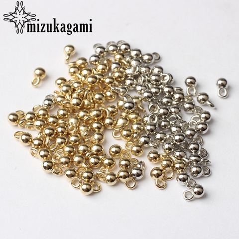 Oro, Plata CCB chapado bola redonda cola extensor de cadena encantos 200 unids/lote 3*6MM para DIY joyería pulsera Accesorios ► Foto 1/6