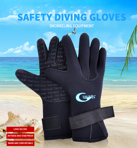 Guantes de buceo de neopreno de 3mm, para pesca subacuática, pesca submarina y natación, antideslizantes ► Foto 1/5