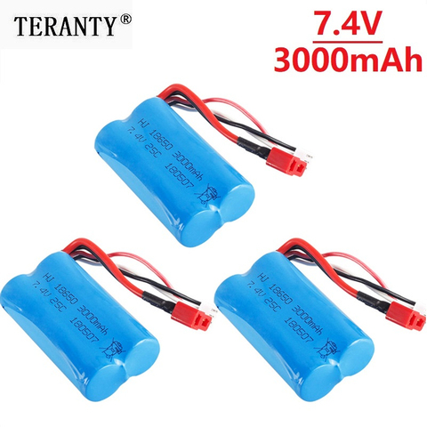 Batería lipo de 7,4 V y 3000mah, 18650, 2S T, enchufe para Q46 Wltoys 10428 /12428/12423, accesorios de repuesto para coche RC, batería de alta capacidad de 7,4 V ► Foto 1/6