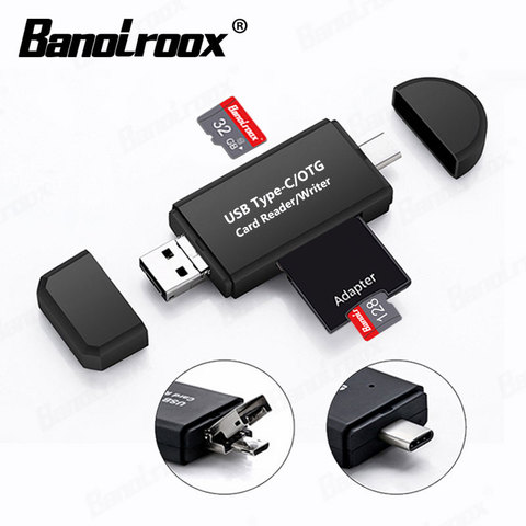 Lector de tarjetas 3 en 1, Adaptador tipo C/Micro USB/OTG SD Adaptador de Tarjeta de Memoria para Lector de Tarjetas Micro SD tipo C/Android/PC ► Foto 1/6