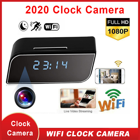 Reloj inteligente con alarma de casa, cámara con WiFi 1080P HD, grabadora de vídeo, videocámaras de visión nocturna, vigilancia, cámara IP, DVR de acción ► Foto 1/1