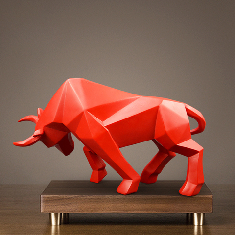 Estatua de Toro, escultura de corrida de toros, resina de buey, decoración nórdica, decoración del hogar, estatuas de mesa, figurita de Bison, gabinete de animales ► Foto 1/5
