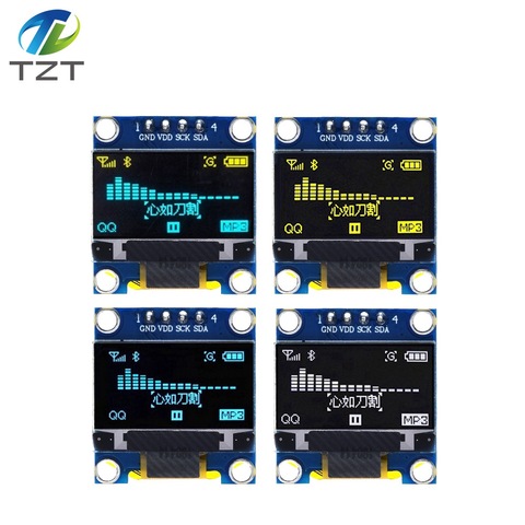 0,96 pulgadas de la CII en serie amarillo azul Módulo de pantalla OLED 128X64 I2C SSD1306 12864 pantalla LCD Junta GND VCC SCL SDA 0,96 