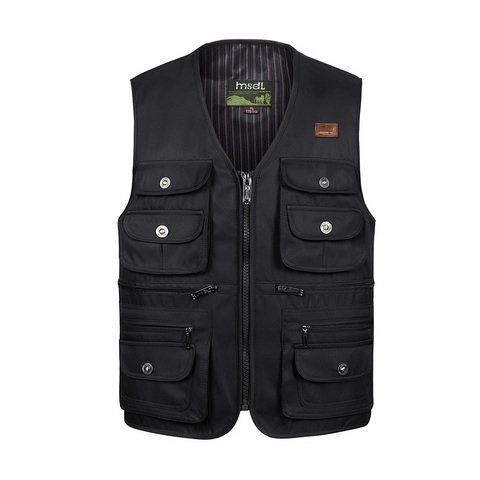 Hombres de gran tamaño XL-4XL motocicleta ocasional chaleco Masculino Multi-Bolsillo táctico chalecos de moda alta calidad Masculino overol chaleco ► Foto 1/6