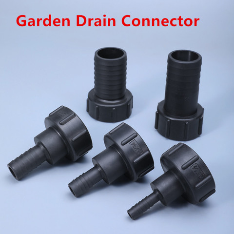 Adaptador de tanque de agua con conector de drenaje de jardín, accesorios de tanque IBC, de plástico, rosca gruesa S60x6 a manguera de 1/2 