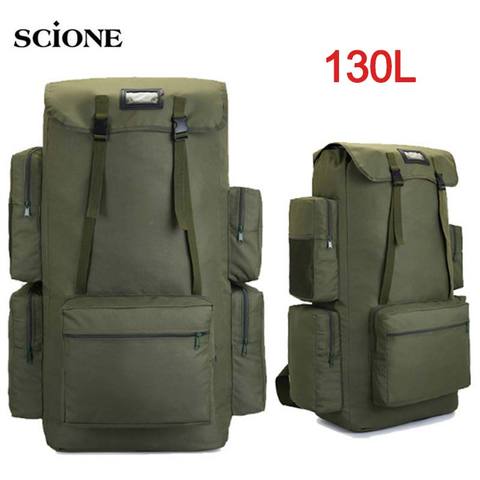 Mochila de viaje grande para hombre, bolsa de equipaje para exteriores, senderismo, militar táctico, 130L, XA202 + A ► Foto 1/6