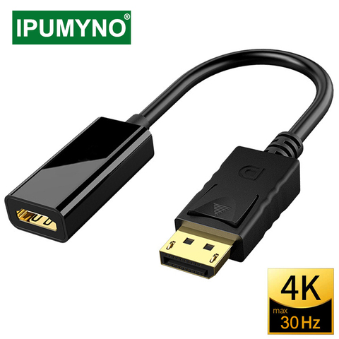 Cable Compatible con DP a HDMI, 4K, macho a hembra, PC, DisplayPort, miniproyector, TV, Monitor, TV, 1,4, para Hp y portátil ► Foto 1/6