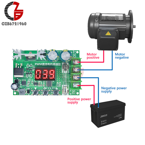 Regulador de voltaje DC 12-60V, regulador de potencia de 600W, 10A, Digital, PWM, controlador de velocidad del Motor de CC, LED, Motor de arranque suave, Control de velocidad ► Foto 1/6