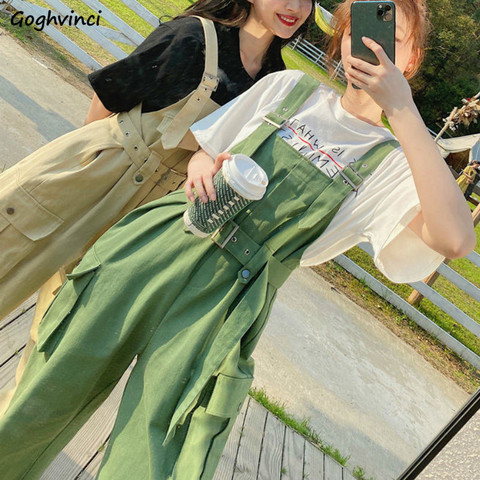 Monos mujer fajas suelto Suspender recto Chic Oversize mono lindo niñas de estilo coreano de moda de ocio ► Foto 1/6
