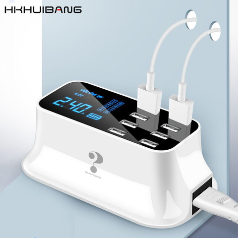 HKHUIBANG cargador usb hub 8 puertos Banco de la estación de energía usb cargador de la pared de la fuente de alimentación enchufe de corriente para escritorio eu au usb cargador ► Foto 1/6