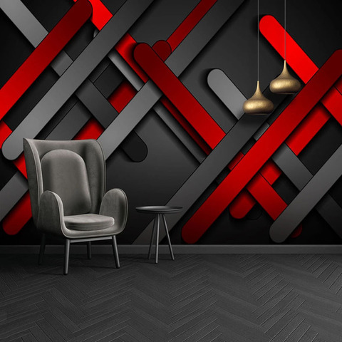 Papel tapiz personalizado, moderno minimalista, geométrico abstracto, 3D, línea estéreo, creativa, para sala de estar, dormitorio, Mural de pintura de pared ► Foto 1/6