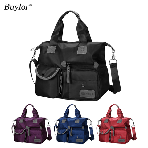 Buylor-Bolso de nailon impermeable para mujer, bandolera de viaje multifuncional de gran capacidad ► Foto 1/6