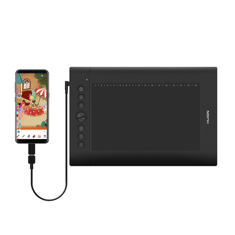 Huion-tableta de dibujo gráfico Digital H610 PRO V2, 8192 niveles, bolígrafo sin batería con OTG para PC/Android ► Foto 1/6