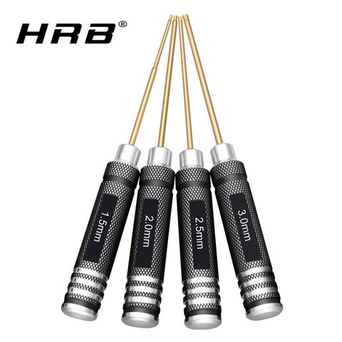 HRB 4 Uds 1,5mm 2,0mm 2,5mm 3,0mm Tornillo hexagonal Driver Set de titanio Destornillador hexagonal llave de la herramienta Kit Multi-eje FPV Drone ► Foto 1/6