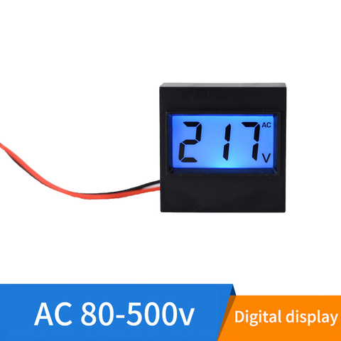 Voltímetro Digital LCD de CA 80-500V, herramienta de instrumentos de voltaje, 2 cables, pantalla de retroiluminación, 110V, 220V, bricolaje ► Foto 1/4