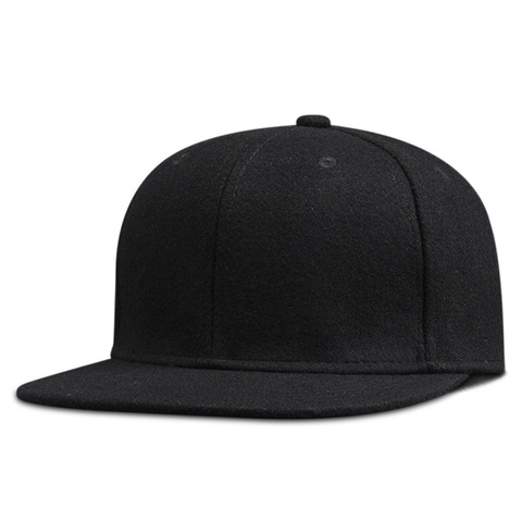 Papá-gorras de béisbol de fieltro hip hop para hombre, gorro de béisbol de talla grande, snapback ajustado de 56cm, 58cm, 60cm, 62cm y 64cm ► Foto 1/6