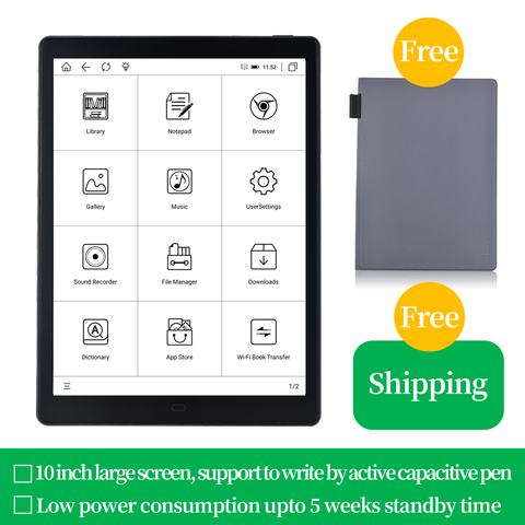 Likebook P10-eReader para ordenador portátil, lector de código 2022 de 10 pulgadas con Android 8,1, compatible con sistema operativo para escribir con lápiz capacitivo ► Foto 1/6