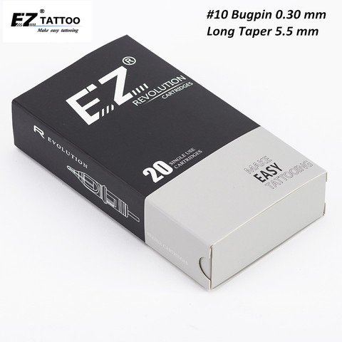 EZ Revolution-agujas para Cartucho de tatuaje n. ° 10 (0,30 MM), delineador redondo para agarres de máquina rotativa, 20 unids/caja ► Foto 1/6
