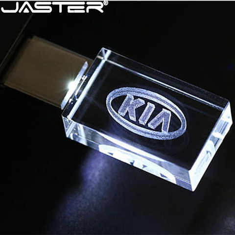 JASTER coche caliente logotipos de signos de cristal + unidad flash USB de metal pendrive 4GB 8GB 16GB 32GB 64GB 128GB de almacenamiento externo de memoria ► Foto 1/1